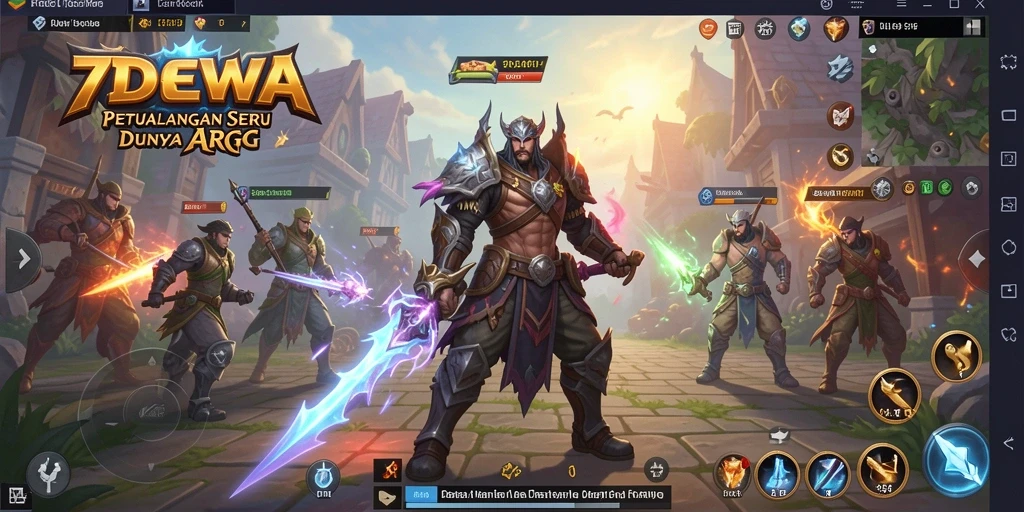 Screenshot menunjukkan pertarungan intens di dunia ARPG 7DEWA.