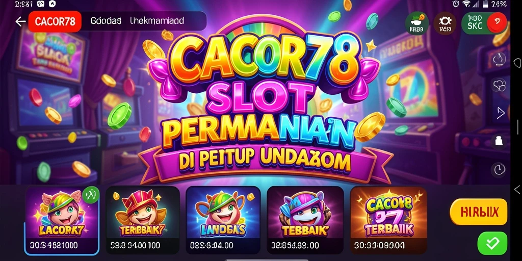 Tampilan gameplay seru dari CACOR78 dengan gulungan berputar di layar.