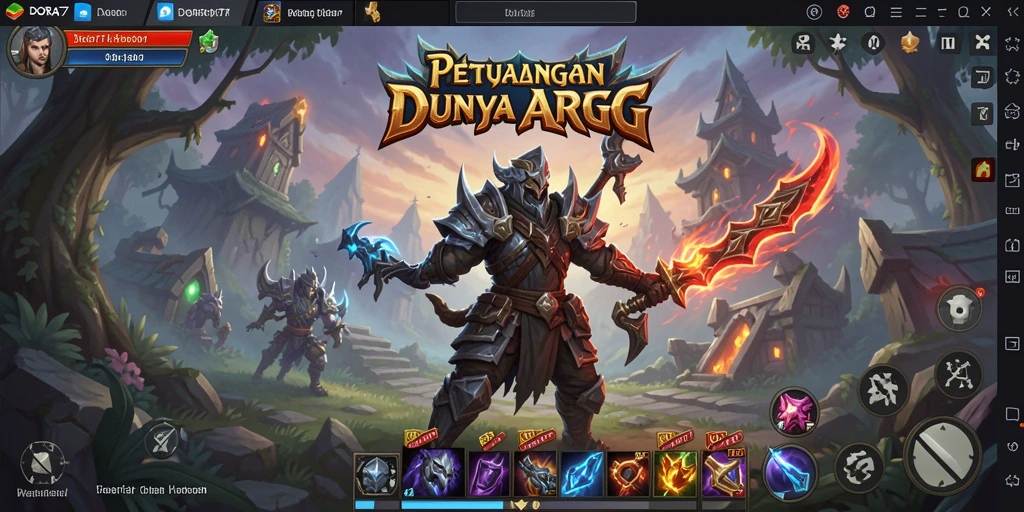 Tampilan menegangkan dari gameplay ARPG DORA77.
