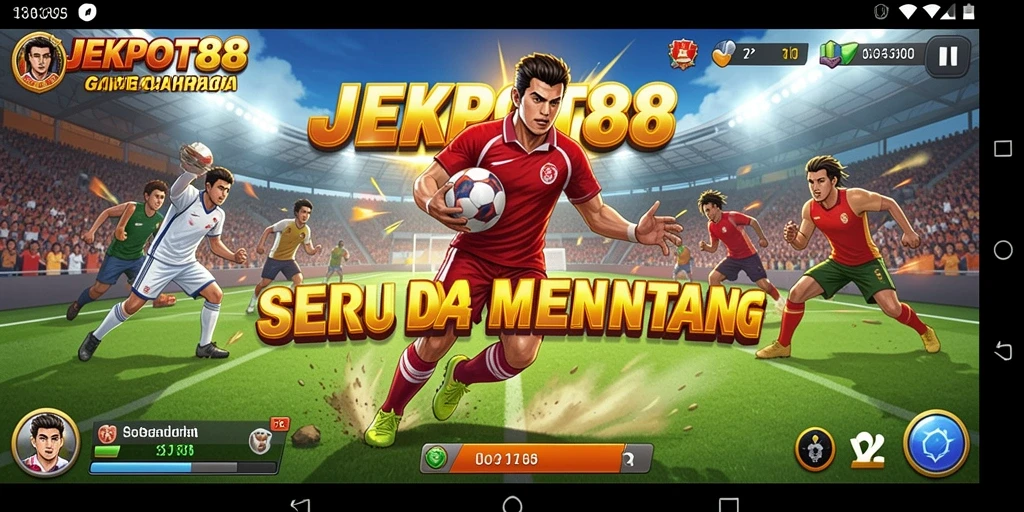 Tangkapan layar permainan JEKPOT88 menampilkan aksi olahraga yang menegangkan.