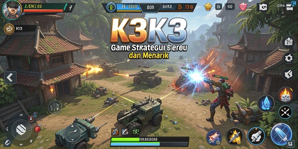 Screenshot utama K3K3 menampilkan aksi strategi yang mendebarkan.