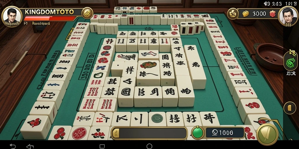 Screenshot permainan KINGDOMTOTO menampilkan suasana seru permainan Mahjong.