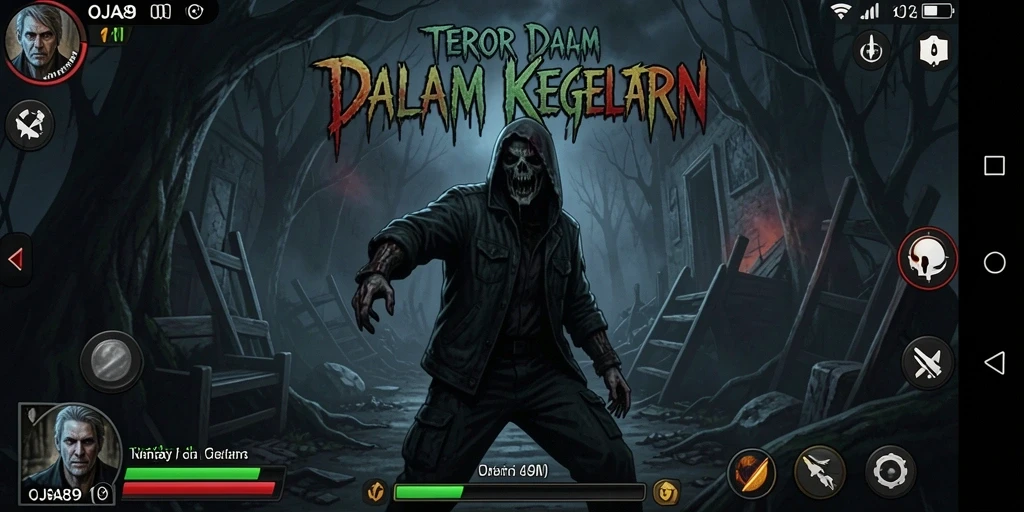 Tampilan gameplay OJA89 yang menegangkan dan menyeramkan.