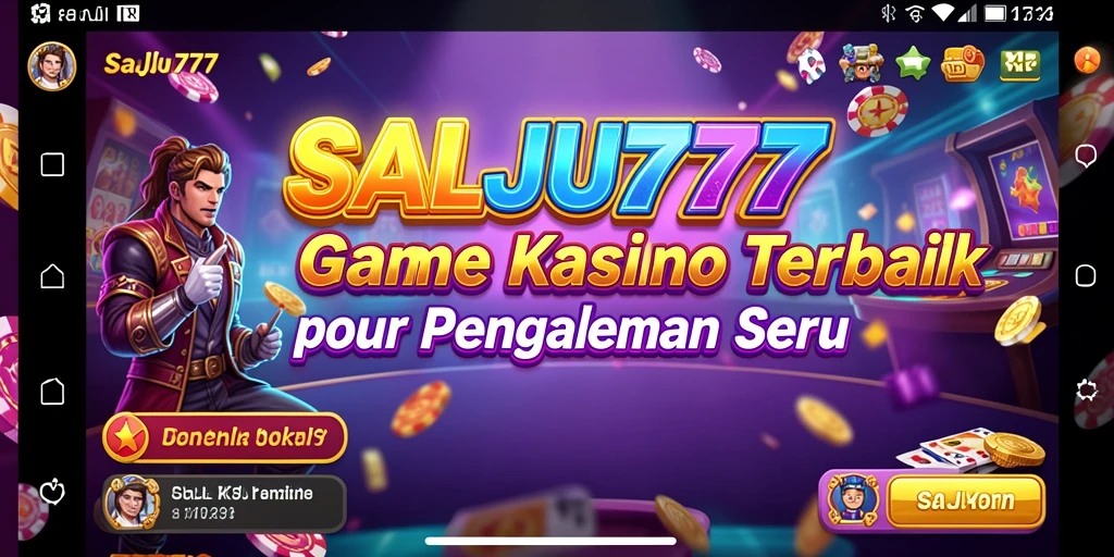 Screenshot gameplay SALJU777 menampilkan suasana kasino yang menggembirakan.