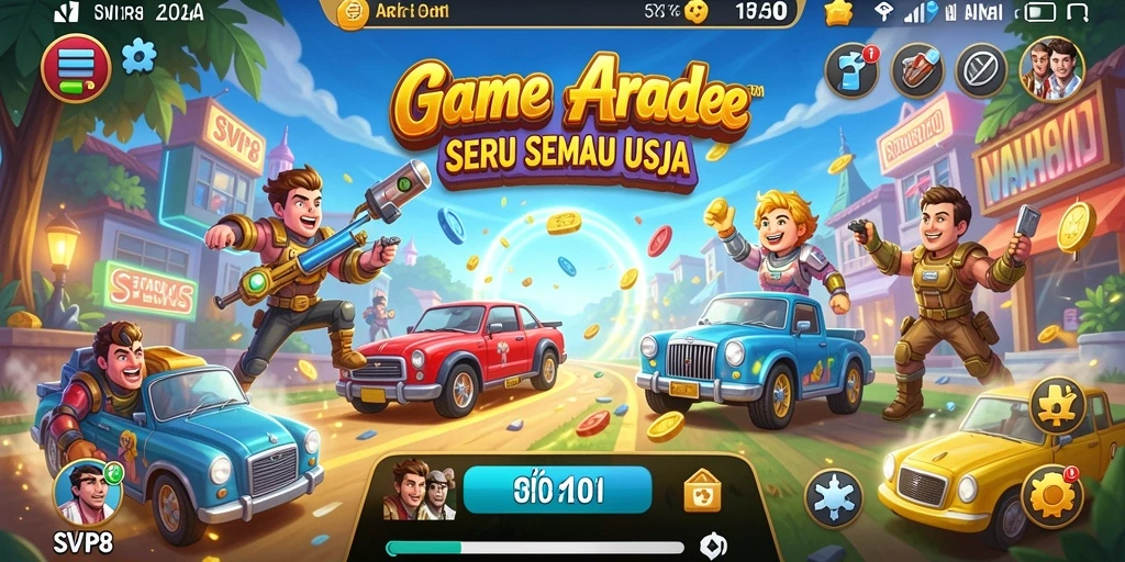 Tampilan seru gameplay SVIP8 dengan warna-warna cerah dan aksi cepat.