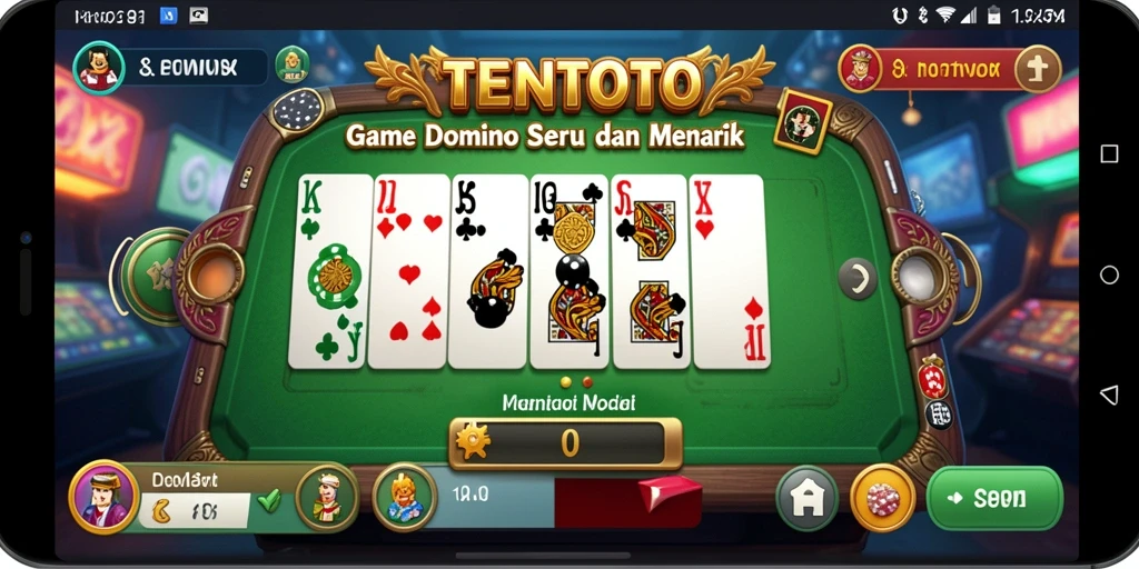 Screenshot TENTOTO menampilkan gameplay domino yang seru